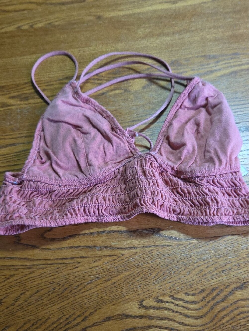 PINK Victoria's Secret Coral Smocked Bralette - Picture 4 of 7